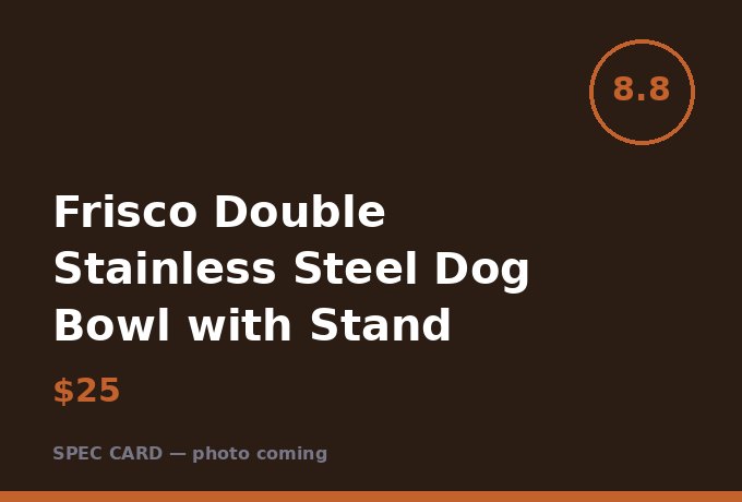 Frisco Double Stainless Steel Dog Bowl with Stand