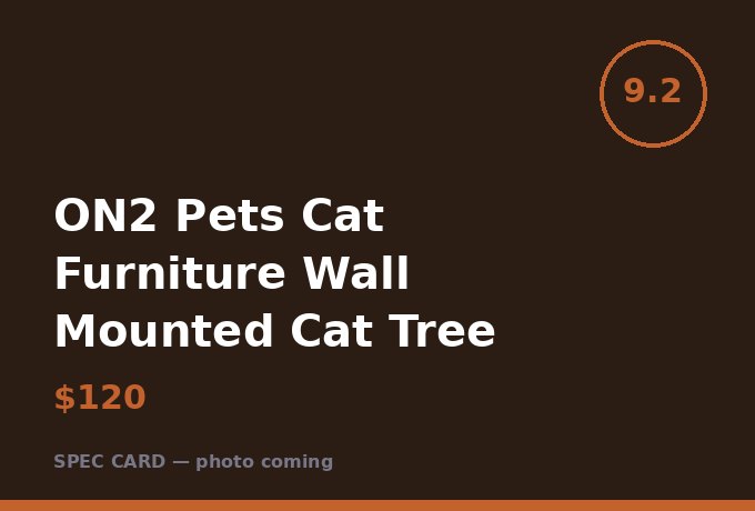 ON2 Pets Cat Furniture Wall Mounted Cat Tree