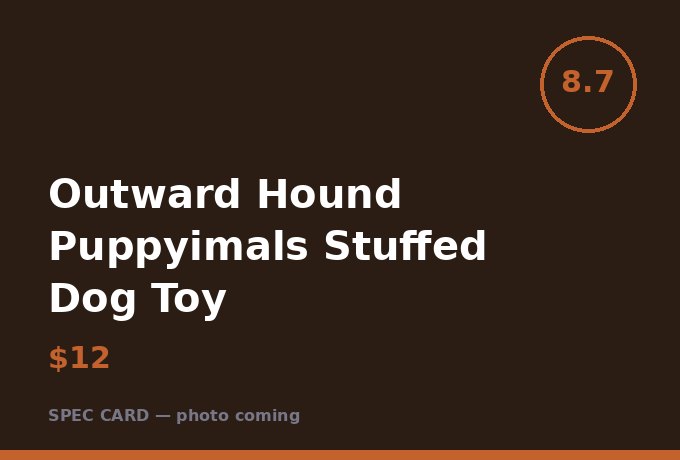 Outward Hound Puppyimals Stuffed Dog Toy