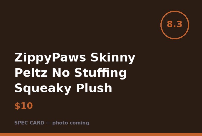 ZippyPaws Skinny Peltz No Stuffing Squeaky Plush